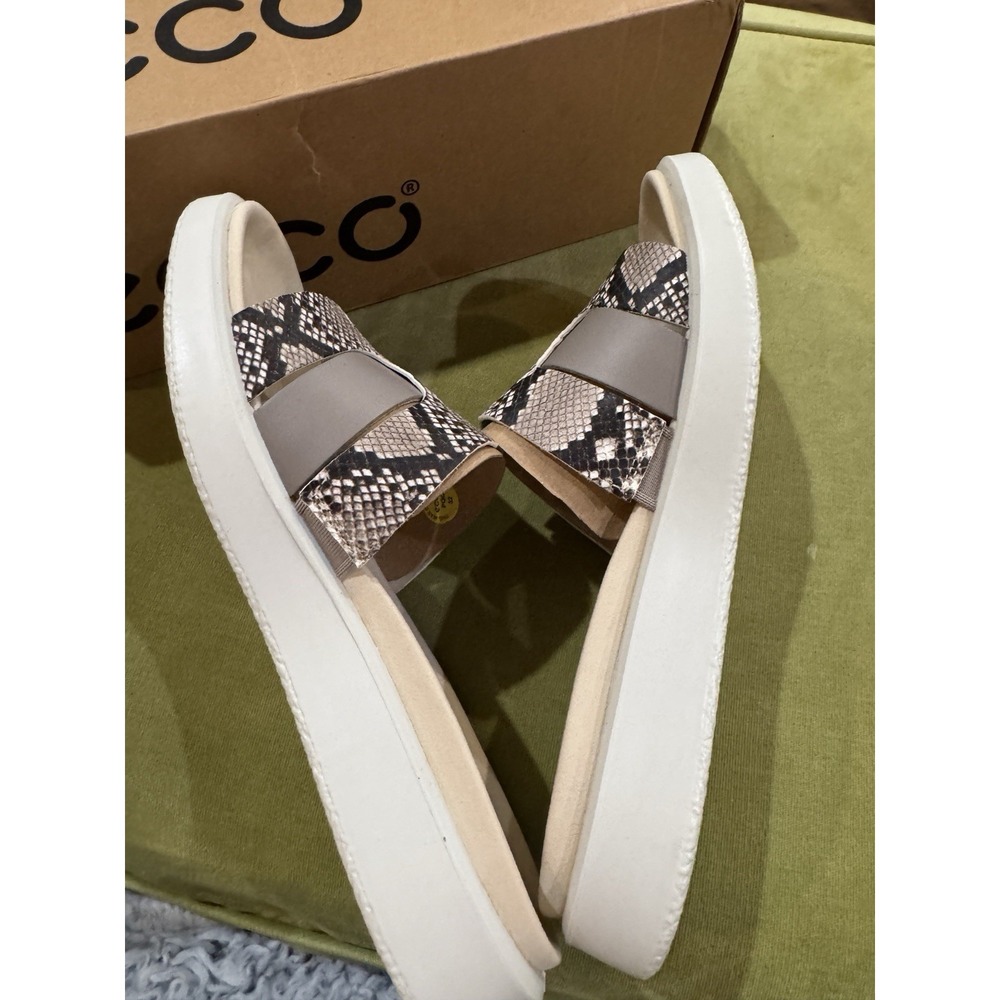 ECCO Flowt women's leather slides featuring a snakeskin pattern Size 40 9-9.5 - Picture 7 of 9